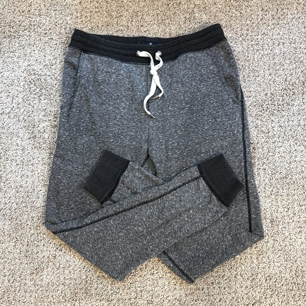 American Eagle Outfitters Mens Heathered Gray Joggers Sweatpants Size M